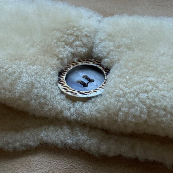 Vintage 1960s Joo Kay Leather Shearling Coat Size 42 Tan Genuine Sheepskin USA - Picture 11 of 12